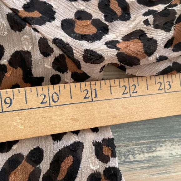 A New Day Womens Leopard Print Top Plus Size XXL Sheer Neutral Animal Print Boho - Picture 9 of 12